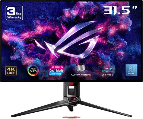 ASUS ROG Swift OLED PG27AQDP gaming monitor ? 27-inch (26.5-inch viewable) WOLED panel; 480 Hz (above 360Hz); 0.03 ms (GTG); G-S